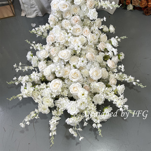 IFG corredor de cascada de flores hecho a mano con <span class=keywords><strong>blanco</strong></span> y para flores de champán gran oferta Decoración de mesa de cola grande para boda Día de la madre - Product Image 5