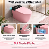 Siège de toilette intelligent carré, bidet intelligent en céramique, fixation au sol pour salle de bain, fonctionnement automatique, télécommande, modèle de luxe