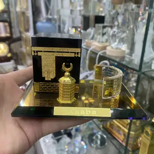 Tour de l'horloge royale de Makkah articles cadeaux islamiques ornement en verre de cristal tour de l'horloge pour souvenir islamique pour cadeau Makkah