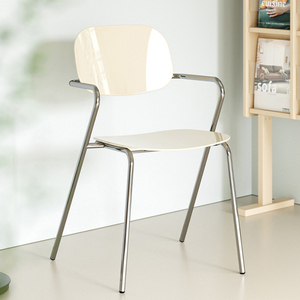 Chaise de salle à manger moderne minimaliste de style nordique avec dossier transparent en acrylique électro-plaqué - Product Image 4