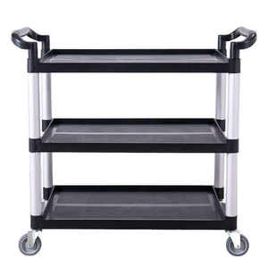 Chariot de <span class=keywords><strong>service</strong></span> utilitaire en plastique à 3 niveaux pour hôtels et restaurants, idéal pour le nettoyage de cuisine - Product Image 2