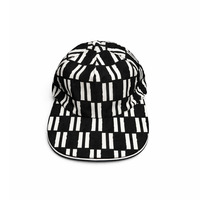 Casquette de baseball à visière plate à motif géométrique noir et blanc, unisexe, tendance, réglable, personnalisable, streetwear, hip-hop