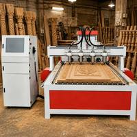 Router CNC Multicabezal Eficiente y Económico para Procesamiento de Madera con Sistema de Control DSP y Dispositivo Rotatorio, 2/4/6 Cabezales