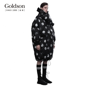 Ladies Female Japan Canada Printed Women Winter Long <strong>Duck</strong> <strong>Down</strong> Filled Jacket Parka <strong>Coat</strong> - Product Image 4