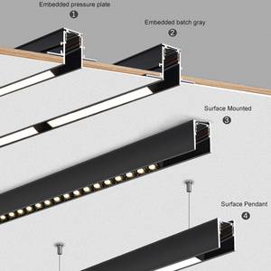 LOSO Lumière intérieure moderne haut de gamme sur rail pour magasin, hôtel, bureau, aéroport, aluminium, éclairage magnétique à LED encastré - Product Image 5