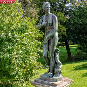 Feminino nude sexy jardim ao ar livre, tamanho da vida estátua de bronze venus