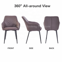 Chaise de salle à manger moderne en velours et cuir, pieds en fer massif, chaise d'appoint légère et confortable pour hôtels, salons et maisons
