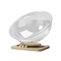Capsule spatiale lit pour chat hiver chaud toutes saisons universel haute transparence acrylique bois massif plateau tournant jouet pour chat fournitures pour animaux de compagnie