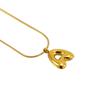 Zogxin Bubble Letter Pendant Necklace 18K Gold Plated Stainless Steel Alphabet Jewelry Daily Wear Gift for Women Men - Product Image 5