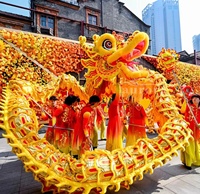 Costume de danse du dragon chinois de haute qualité fait main en laine/polyester/rayonne pour les fêtes de Noël et les spectacles traditionnels