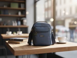 Borsa da uomo con cerniera a quattro strati in nylon minimalista per uso quotidiano - Product Image 2