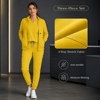 Ensemble de blouses/chemises médicales unisexe en polyester tissé ultra-doux, extensible dans les quatre sens, de qualité supérieure, avec détection d'aiguilles, pour uniforme médical et hôpital