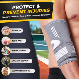 Özel Logolu Nefes Alabilen Dirsek Koruyucu Elastik Baskı Bantlı Kaymaz Koruyucu Ekipman Kompresyon Kollu Sporlar İçin Dirsek Bandajı - Product Image 2