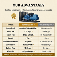 Générateur diesel à bon prix 1250 kVA 1000 kW triphasé 400 V 50 Hz alimenté par un moteur diesel Weichai pour centrale électrique de télécommunications ISO CE