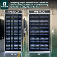 Présentoirs à tabac télécommandés en verre trempé HD, avec étagères à pousser, pour usage commercial – Le pionnier dans la catégorie.