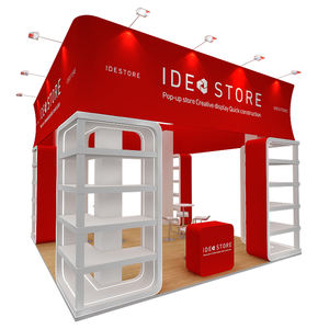 तनाव कपड़े संरचनाओं के साथ लकड़ी के बूथ 20x20 पॉप-अप ट्रेड शो बूथ - Product Image 1