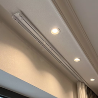 Rail de rideau double en PVC manuel pour décoration intérieure, fabriqué par le fabricant