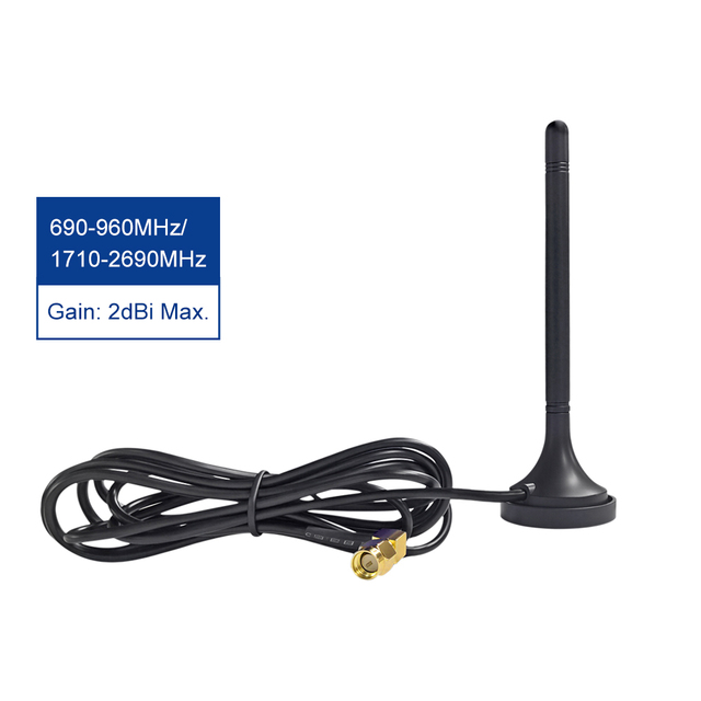 External 4G LTE Screw Omni-directional 2dBi High Sensitivity 700-2700MHz Aerial Antenna for Vehicle Tracking Smart Metering