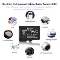 Carte Mémoire Micro SD Kingston Originale Canvas Select Plus SDCS3 64Go C10 128Go 256Go 512Go 1To Jusqu'à 150Mo/S