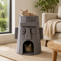 Nouveau Lit pour Chat en Feutre Ocus Cat House – Niche Fermée Résistante à l'Usure, Anti-Chute de Poils, Abri Intérieur Toutes Saisons