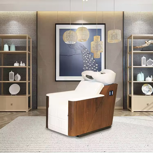 Silla eléctrica moderna de madera para salón de champú con cama facial, diseño rectangular para uso en hoteles - Product Image 1