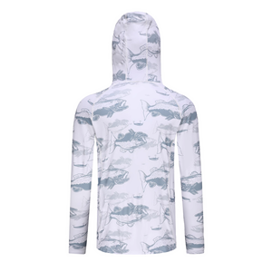 חולצת דיג עם קפוצ'ון שרוול ארוך UPF 50 הגנה מפני השמש ייבוש מהיר לגברים - Product Image 3