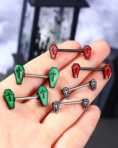 Gaby, nuevos diseños, barra de calibre 14, estrella, forma de corazón, anillos para pezones, joyería de pecho de acero inoxidable con chapado en oro para Piercing - Product Image 6