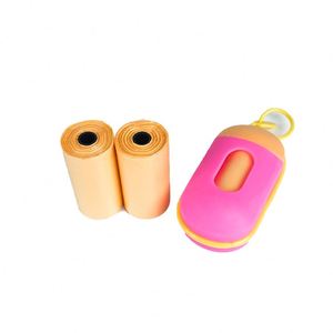 Sacs à déjections canines personnalisables certifiés, parfumés, beiges, entièrement naturels, pour animaux de compagnie, 100 unités - Product Image 2