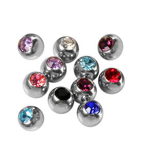 Bola de Repuesto para Piercing Gaby de Acero 316L con Cristal y Diamante, Barra para Piercing de Pezón, Ceja - Product Image 4