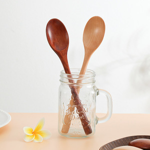 ช้อนไม้ด้ามยาว สีพื้น ช้อนน้ำผึ้ง ใช้สำหรับงานปาร์ตี้ - Product Image 3