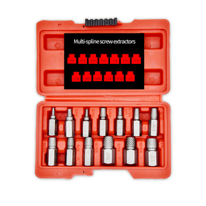 ZHCY Multi-Spline Screw Extractor 13Pc Set Imperial Inch Chrome Vanadium Steel Industrial Disassembly Tool Kit - Product Image 1