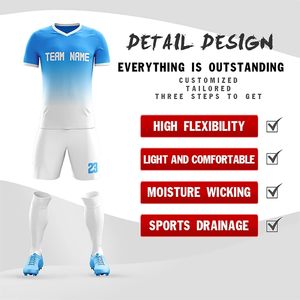 Camiseta de Fútbol Personalizada con Nombre, Número y Logotipo, Cuello en V, Manga Corta, Unisex, Transpirable, Uniforme para Adultos - Product Image 4