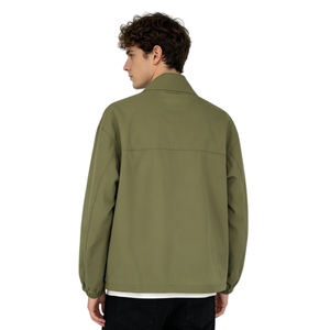 Veste coupe-vent pour <span class=keywords><strong>homme</strong></span> en polyester vert olive à col montant et fermeture éclair, personnalisable en usine pour le streetwear, le style décontracté et la vie quotidienne en ville - Product Image 2