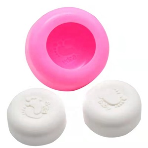 Molde de silicona de fácil desmolde para jabón de yeso aromático con huella de bebé hecho a mano, forma de barra, burbuja y número, para uso doméstico - Product Image 1