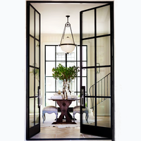 Porte d'entrée à bascule en aluminium et verre, simple et moderne, cadre Slim, pour l'intérieur, style français