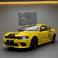 Modèle de voiture en alliage moulé sous pression 1:24 War Horse SRT Sports avec son et lumière, portes rétractables, jouet pour garçon, voiture miniature à rétrofriction