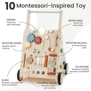 Poussette Moderne à <span class=keywords><strong>4</strong></span> <span class=keywords><strong>Roues</strong></span> pour Bébé, Trotteur Simple et Économique pour Nouveau-né, Trotteur en Bois pour Bébé, <span class=keywords><strong>Rollator</strong></span> - Product Image 1