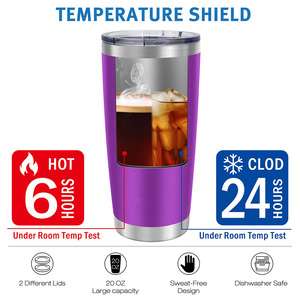 <span class=keywords><strong>Mug</strong></span> isotherme à double paroi anti-fuite pour les voyages, le bureau, l'école, les fêtes, le camping - Product Image 5