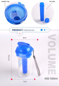 Distributeur <span class=keywords><strong>d</strong></span>'eau portable 3-en-1 pour l'été, 0,5 L, avec tube à glace, anti-fuite, bouteille de sport avec filtre - Product Image 5