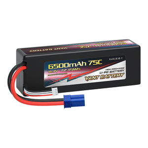 VANT आर सी 3S Lipo बैटरी 11.1V 6500mAh XT60 75C उच्च शक्ति 1/10 पैमाने के साथ कारों के लिए HardCase और EC5