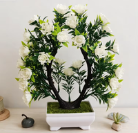 Meilleures ventes : Meuble TV et table basse modernes pour salon, avec roses artificielles en plastique écologique, faites à la main, pour bonsaïs.