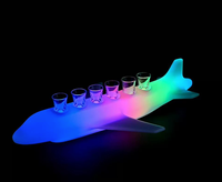 Support de Verre Lumineux LED Rechargeable en Forme d'Avion, Présentoir pour Bar, KTV, Décoration de Fête en Boîte de Nuit