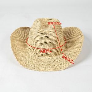 Sombrero de Paja Natural Tejido a Mano, Diseño de Moda, para Playa y Verano 2024, para Hombre y Mujer, Estilo Vaquero - Product Image 3
