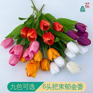 6 Heads Put A Bunch Of Tulips Home Decoration Artificial Flowers Photography Landscape Arrangement Artificial Flowers