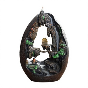 Brûleur d'encens en résine en forme de montagne à refoulement d'eau, porte-encens en cascade, décoration aromatique pour la maison et le bureau - Product Image 4