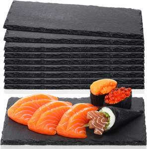 Planches à charcuterie en <span class=keywords><strong>ardoise</strong></span> noire et assiettes en pierre pour présentation de viandes et fruits, idéales pour la cuisine, la salle à <span class=keywords><strong>manger</strong></span> et les fêtes - Product Image 1