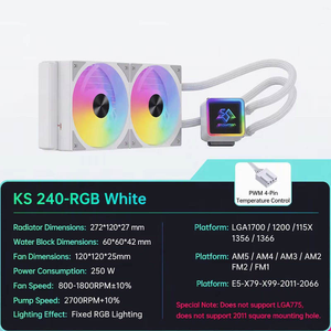 Refroidisseur de processeur SNOWMAN 240 mm avec LED RGB, dissipateur thermique pour plateformes LGA 1700/1200/<span class=keywords><strong>AM4</strong></span>/AM5, radiateur de processeur à refroidissement par eau pour ordinateur de bureau de jeu - Product Image 6