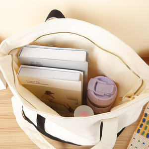 Factory Wholesale Customized Eco Durable Large Capacity Plain Grocery Shoulder Cotton Tote Canvas Bag with Custom Printed Logo - Product Image 4