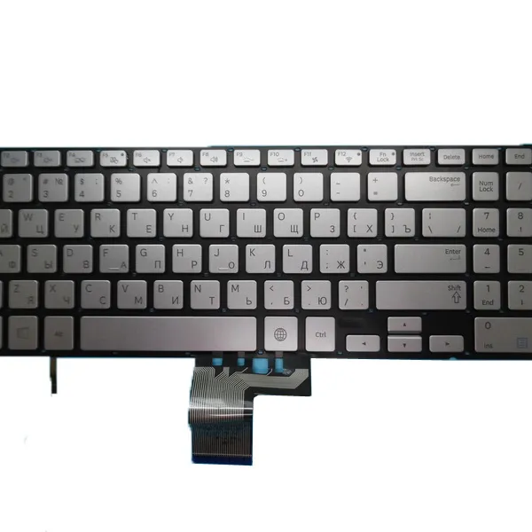 Laptop-Tastatur für Samsung NP780Z5E NP880Z5E NP870Z5E Russland RU BA59-03664C Hintergrund beleuchtetes Silber