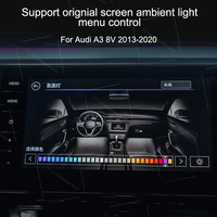 Kit d'éclairage d'ambiance pour Audi A3 8V 2013-2020 |   Écran d'application pour assemblage complet de ventilation de turbine 4D en fibre de carbone effet écaille de dragon RHD LHD